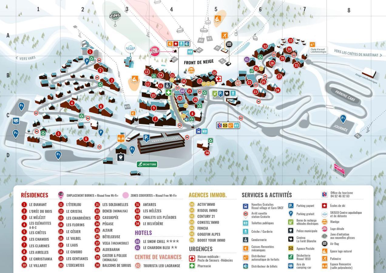 Coeur D'Altair Risoul 1850 Appartement T2 Confortable Skis Aux Pieds A 300 M Centre 外观 照片